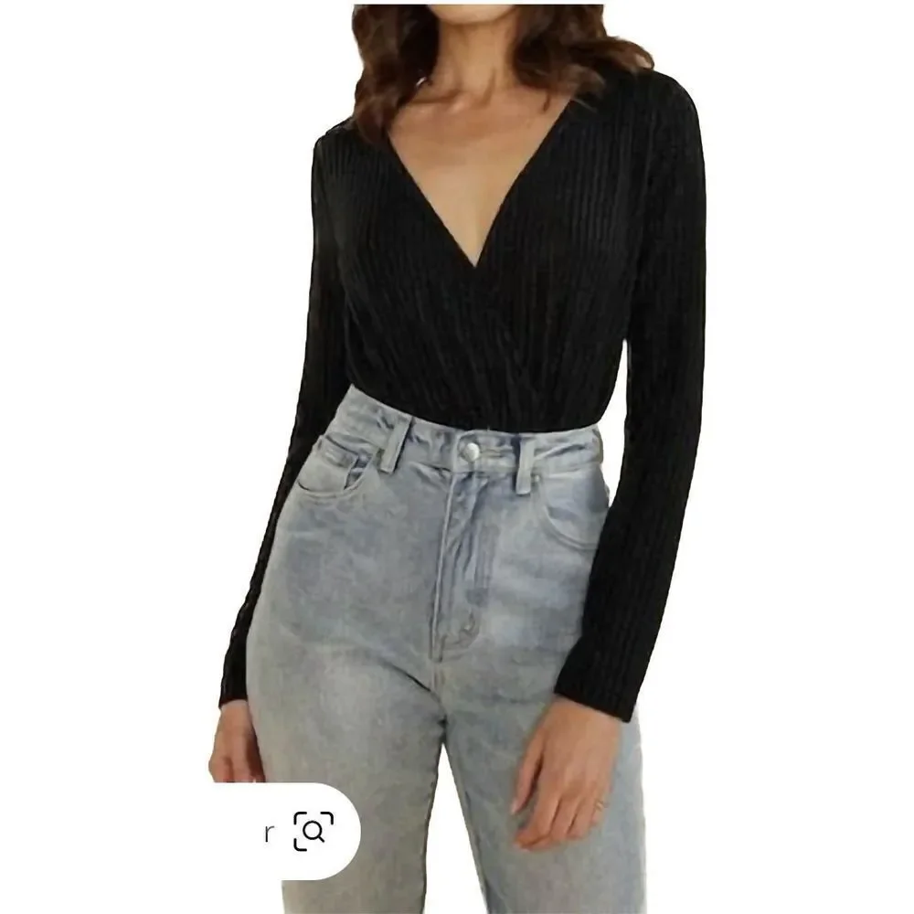NWT Medium MINKPINK Leila Body Suit In Black Womens